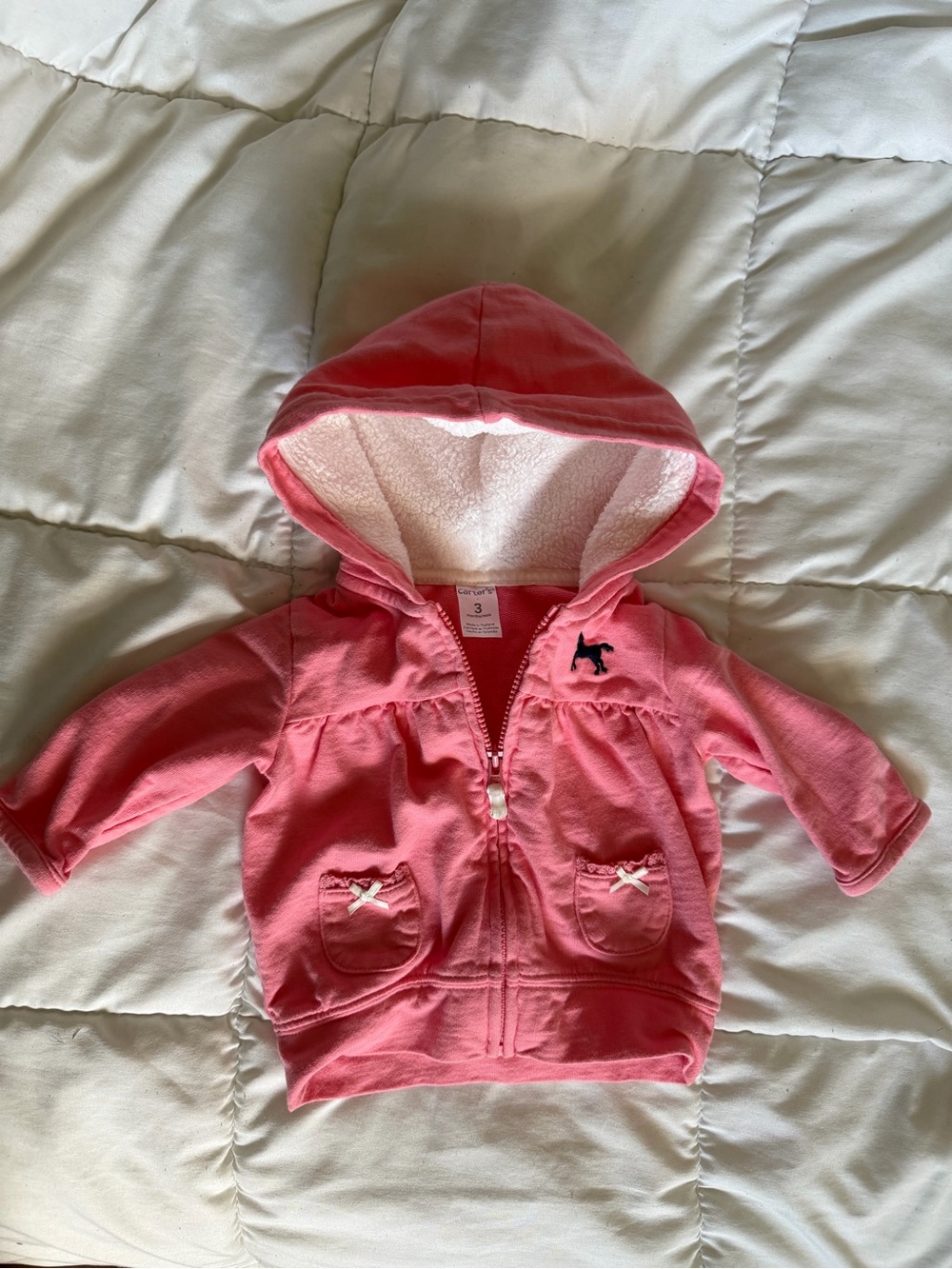 Carter's Pink Hooded Sherpa-Lined Baby Jacket